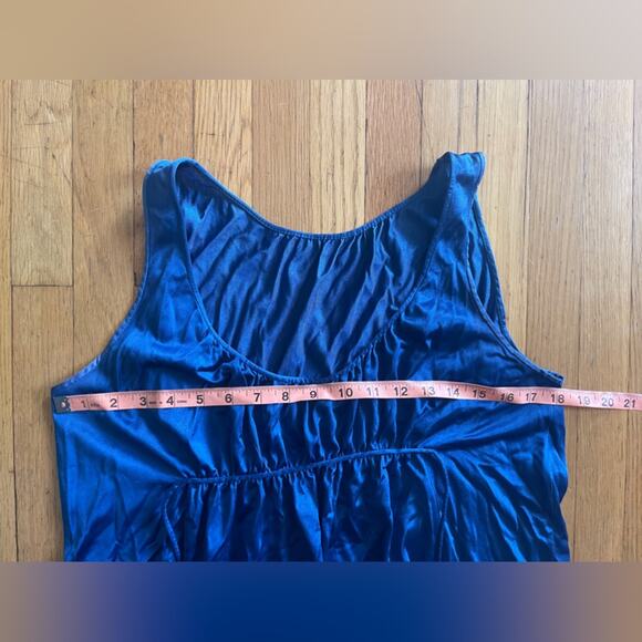 60s Vintage Navy Blue Nylon Slip Dress - Picture 6 of 6